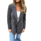 Damen eleganter und bequemer Blazer mit doppelter Knopfleiste R&B