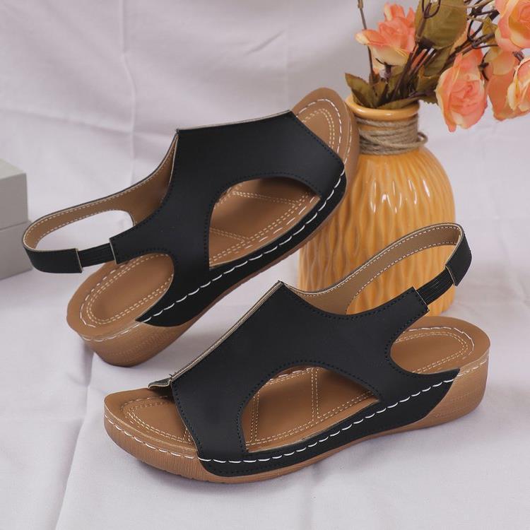 Damen Komfortable Zehentrenner-Sandalen mit elastischem Riemendesign R&B