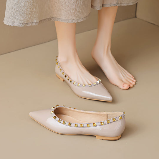 Damen spitze Ballerinas mit stylishen Nietenapplikationen R&B