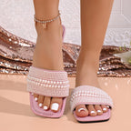 Damen Elegante Perlen-Sandalen R&B