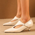 Damen elegante Peeptoe-Ballerinas mit modischem Riemen und komfortablem Absatz R&B