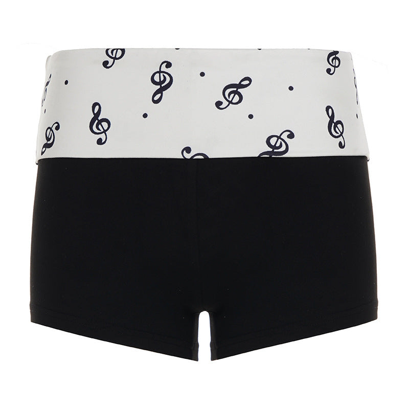 Damen Bade-Shorts mit verspieltem Notenmuster und bequemem Bund R&B