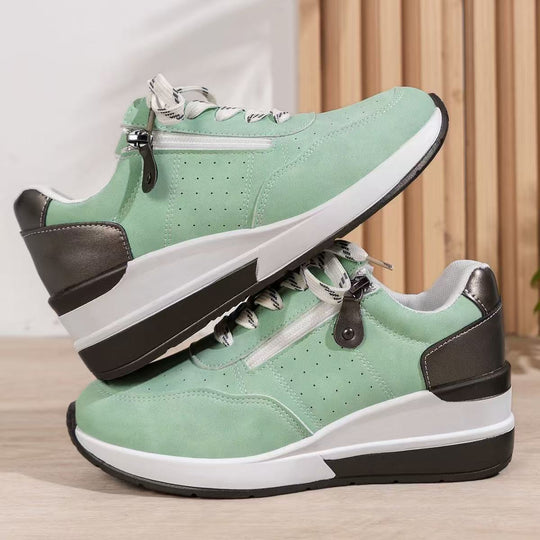 Damen Sportliche Sneaker mit atmungsaktiver Obermaterialstruktur und modischem Reißverschluss R&B