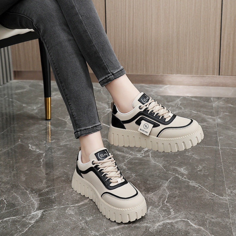 Damen modische Chunky Sneakers mit gepolstertem Futter und rutschfester Laufsohle R&B