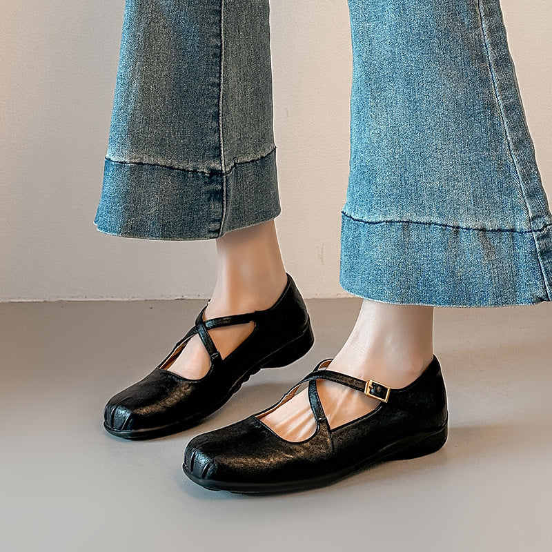 Damen Komfortable Mary Jane Schuhe mit modischen Riemen R&B