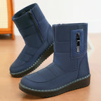 Damen Gefütterte Winterstiefel mit rutschfester Sohle und modischem Reißverschluss
