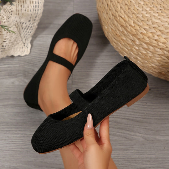 Damen Ballerinas mit verstellbarem Riemen und atmungsaktivem Material R&B