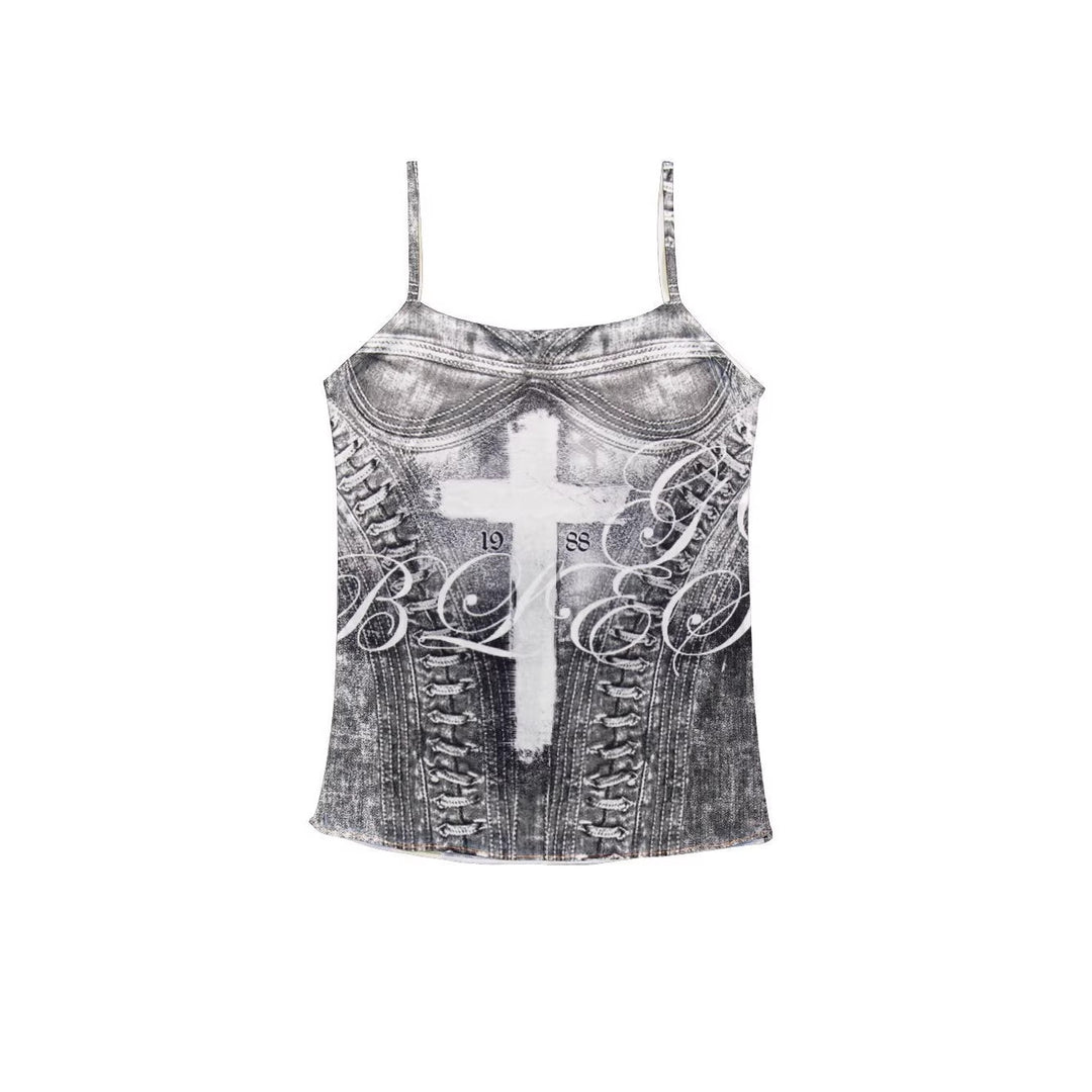 Damen Camisole-Top mit grafischem Druck und verführerischem Schnitt R&B