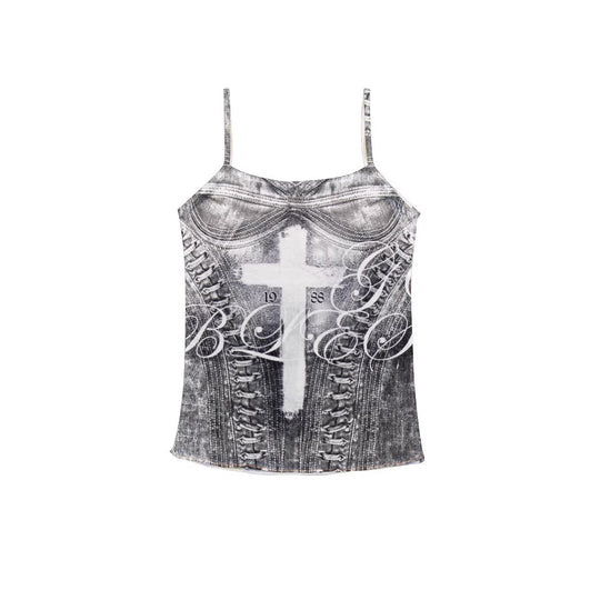 Damen Camisole-Top mit grafischem Druck und verführerischem Schnitt R&B