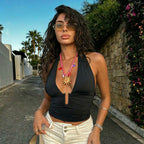 Damen Sportlicher Oberteil im Bikini-Stil mit raffinierten Auslassungen R&B