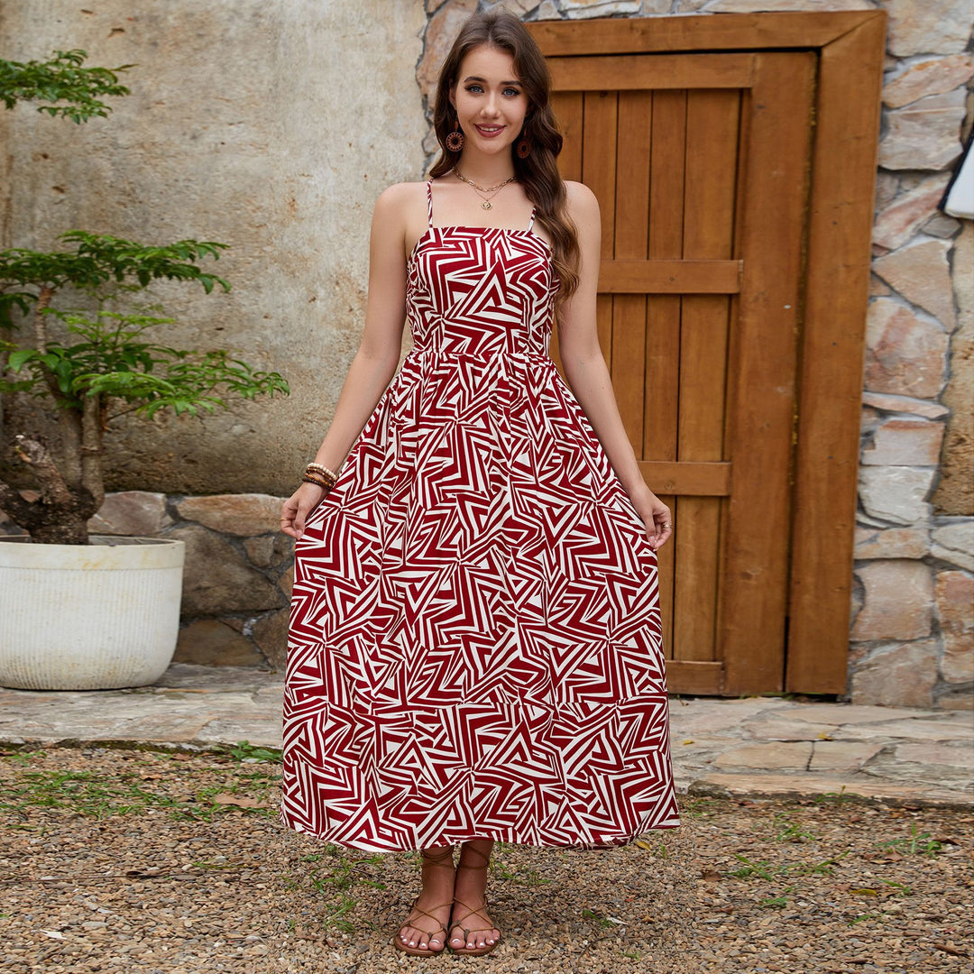 Damen Maxikleid mit geometrischem Muster R&B