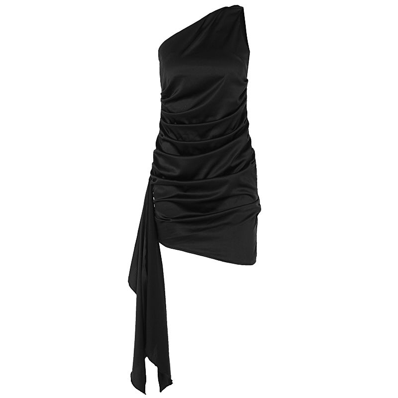Damen Minikleid mit asymmetrischem Design und raffinierten Drapierungsdetails R&B