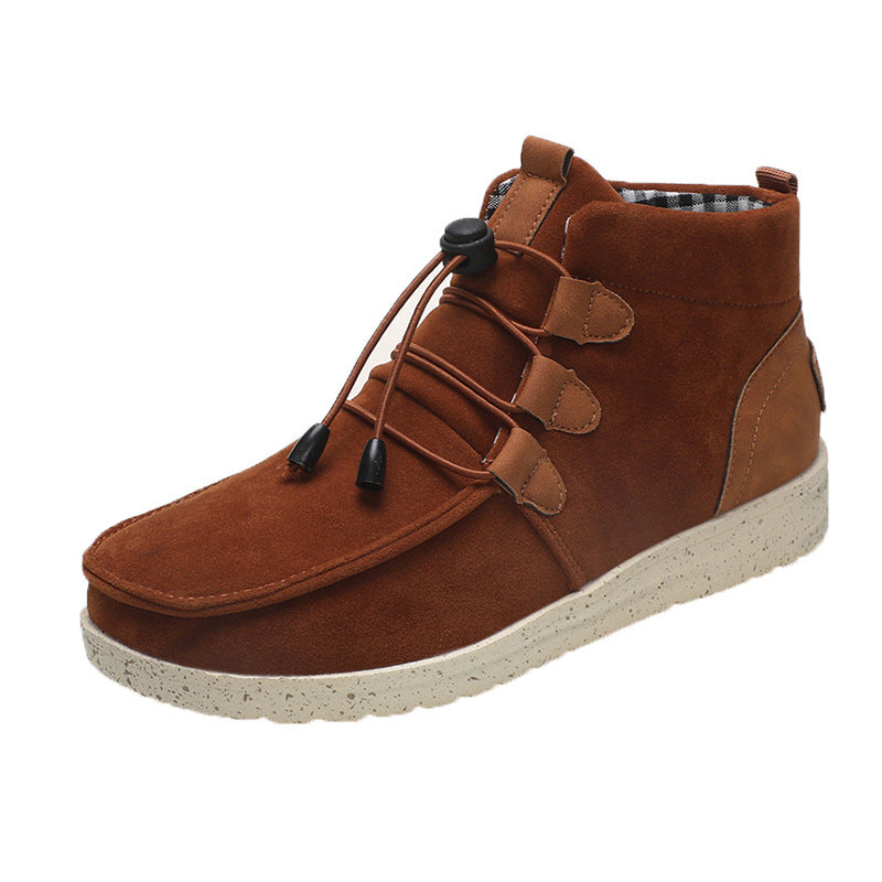 Herren nan lässige Wildleder-Stiefelette mit Mokassinspitze elastischem Kordelzug und dämpfender Leichtsohle R&B