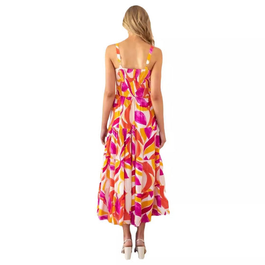 Damen Maxikleid mit voluminösem Rock und schulterfreien Trägern R&B