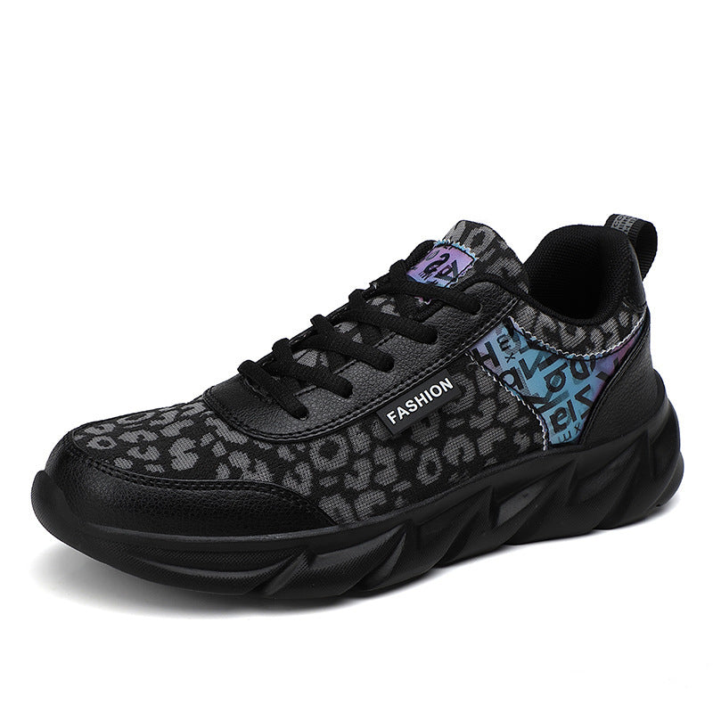 Damen Sportliche Sneakers mit modischem Leopardenprint und dämpfender Sohle