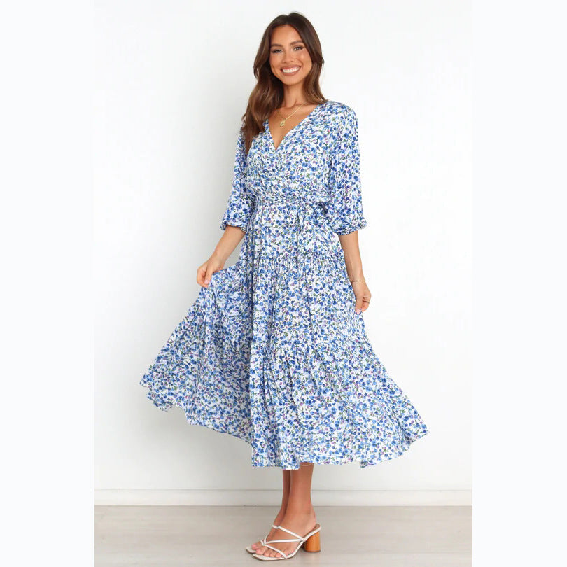 Damen Sommerliches Maxikleid mit freiem Dekolleté und floralem Muster R&B