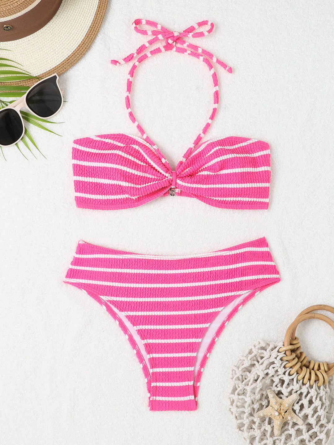 Damen Bandeau Bikini mit raffiniertem Knoten R&B