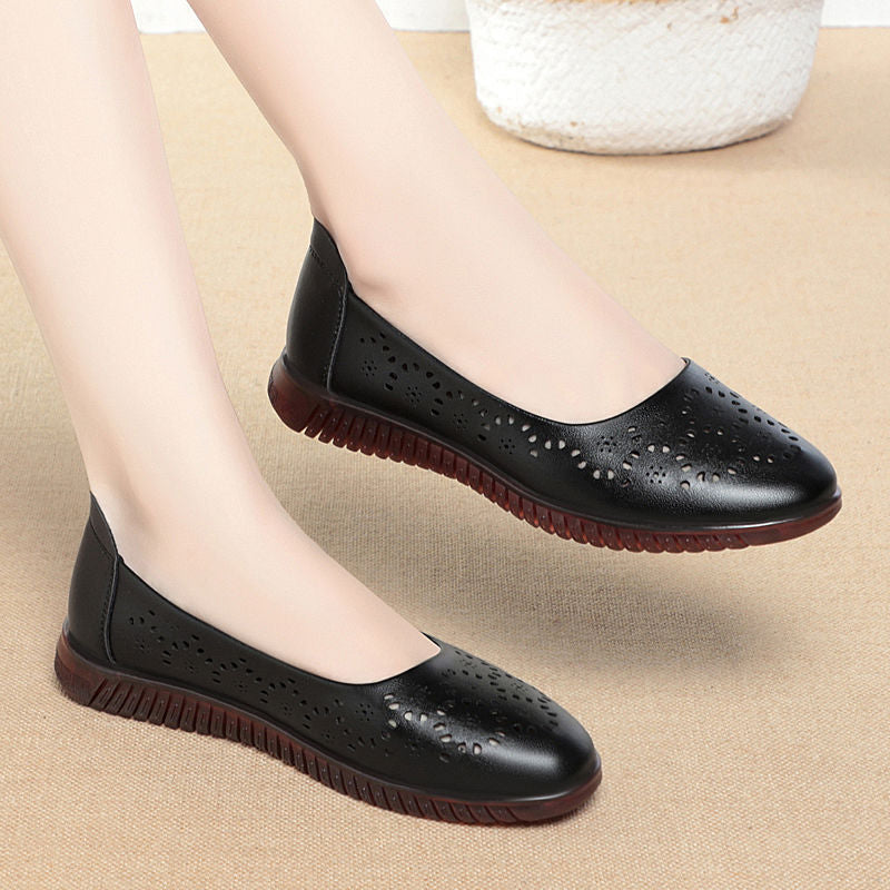 Damen Ballerinas mit atmungsaktiver Lochmusterung und flexiblem Sohlenkomfort R&B