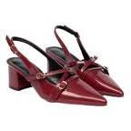 Damen Slingback-Pumps mit spitzem Absatz und elegantem Riemendesign R&B
