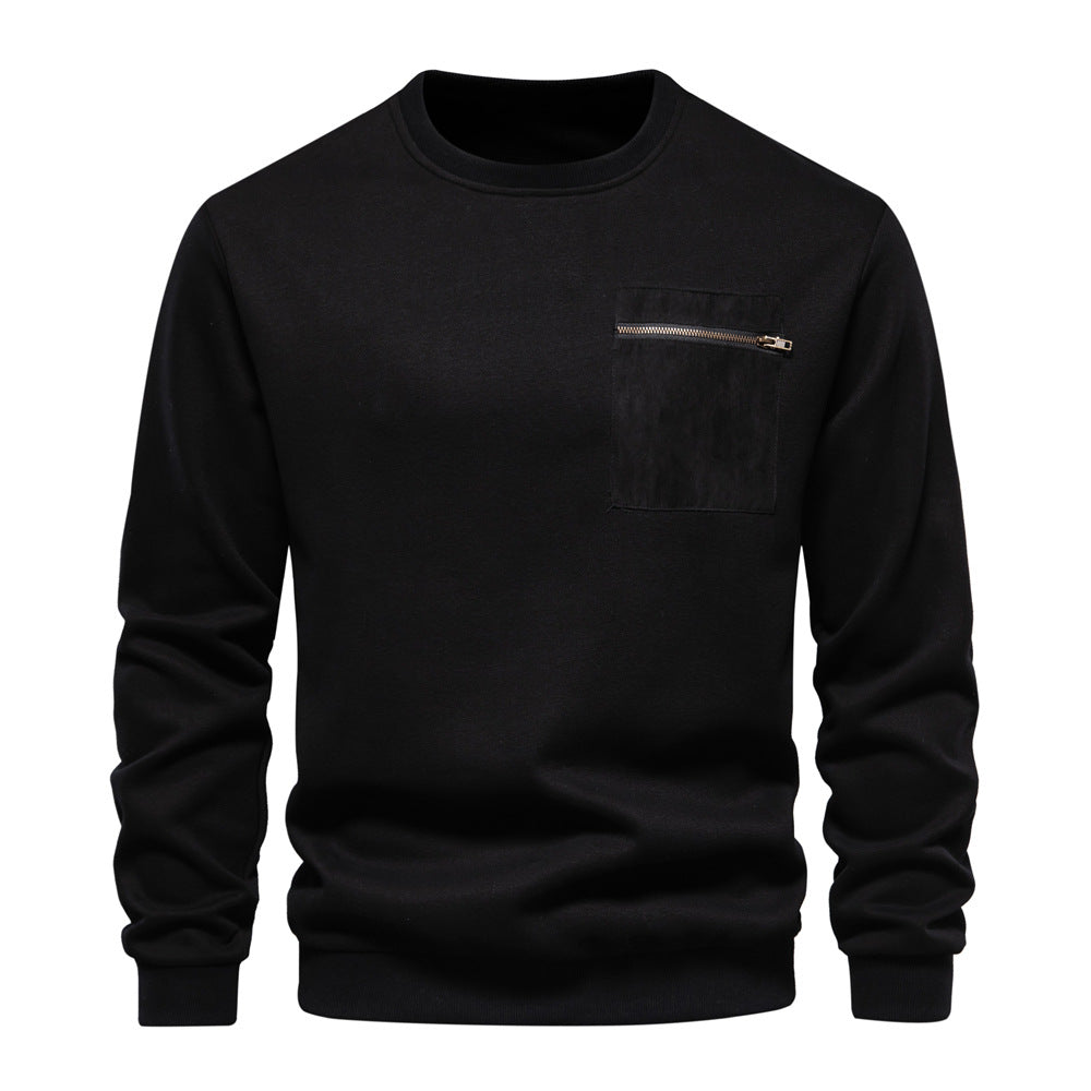 Herren Sweatshirt mit praktischem Brustreißverschluss und weichem Innenfutter R&B