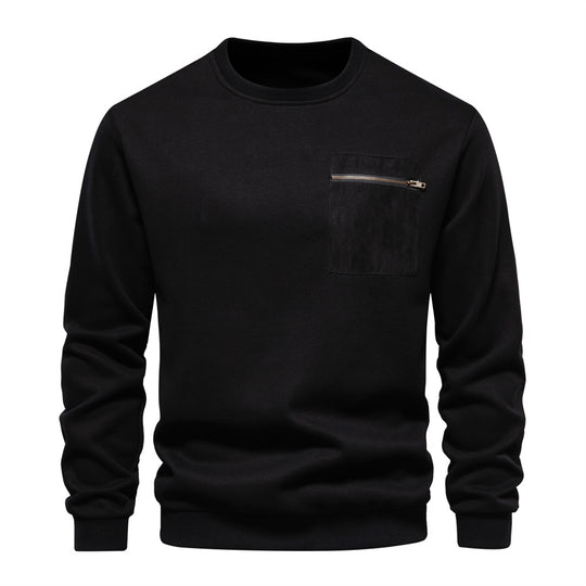 Herren Sweatshirt mit praktischem Brustreißverschluss und weichem Innenfutter R&B