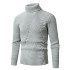 Herren Grobstrickpullover mit Stehkragen und dekorativem Strukturmuster R&B