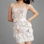 Damen Elegantes Cocktailkleid mit zarter Blumenstickerei R&B