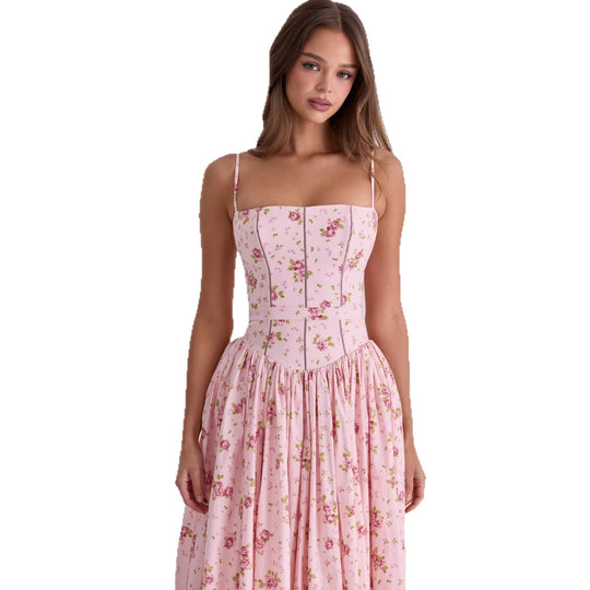 Damen Blumiges Midi-Kleid mit raffiniertem Schnitt R&B