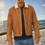 Herren gemusterte Baumwolljacke mit Fleecefutter R&B