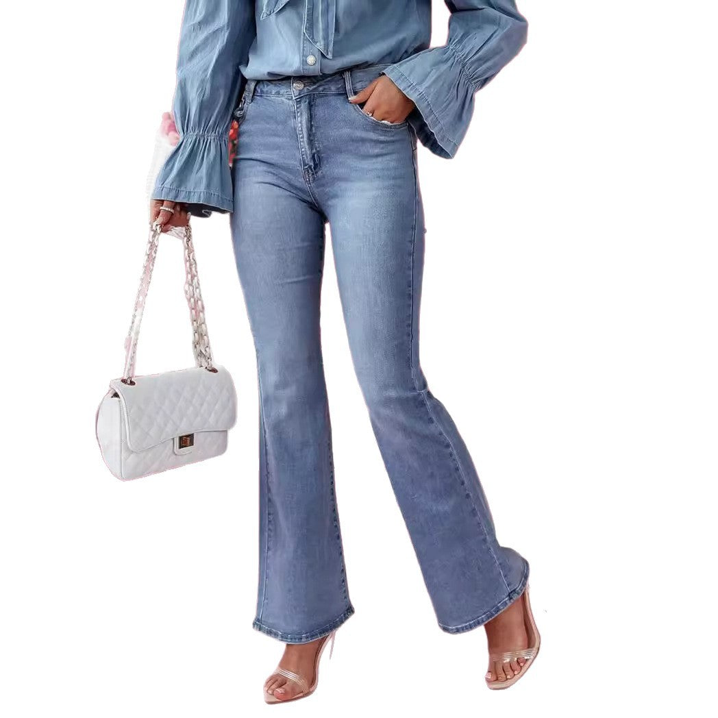 Damen Flared Jeans im eleganten Vintage-Look mit hoher Taille R&B