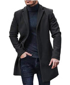 Herren Eleganter Wollmantel mit klassischem Revers und modernem Schnitt R&B