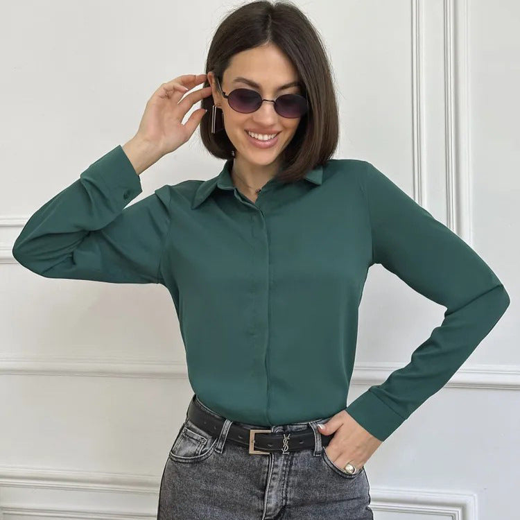 Damen Hemdbluse elegant mit luxuriösem Glanz