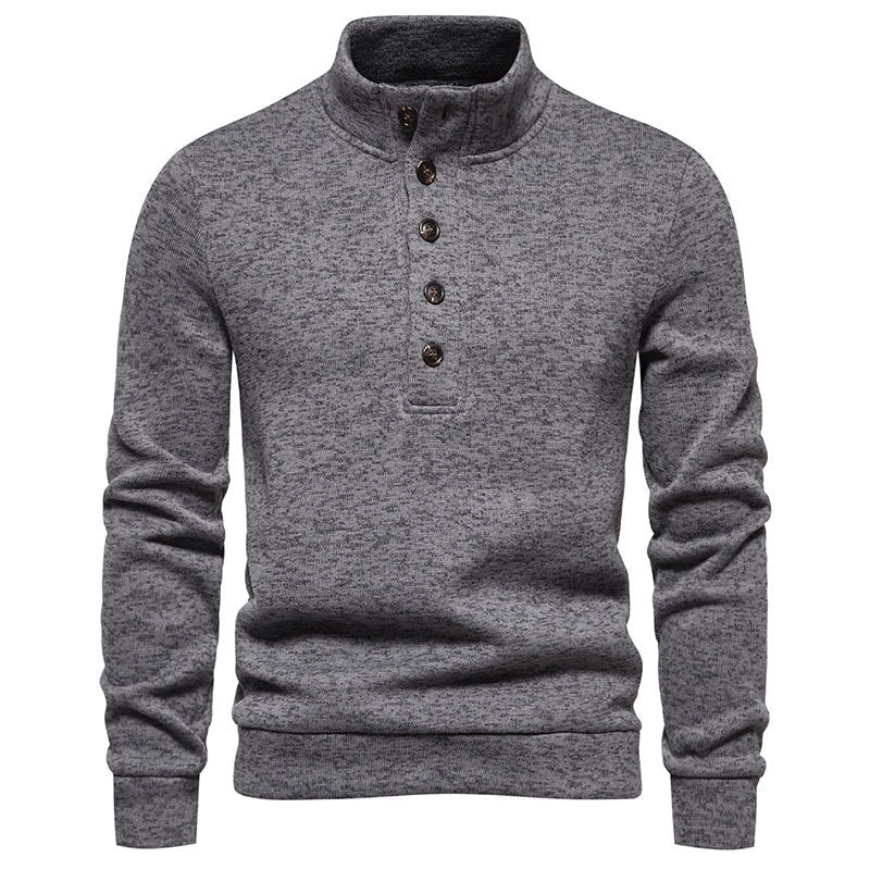 Herren gemütlicher Stehkragenpullover aus weichem Strickmaterial
