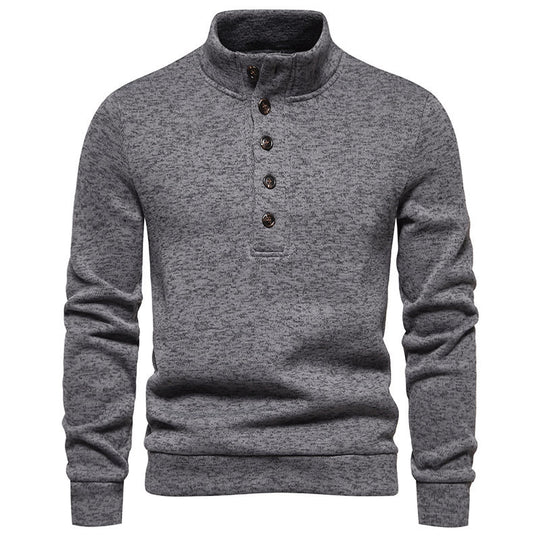 Herren gemütlicher Stehkragenpullover aus weichem Strickmaterial R&B