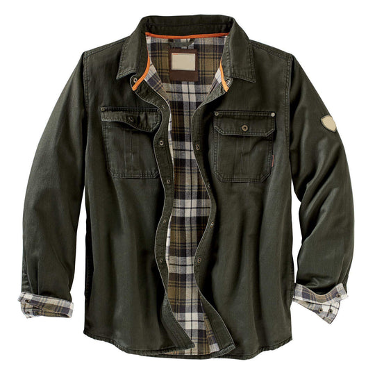 Herren Hemdjacke mit kariertem Innenfutter und praktischen Brusttaschen R&B