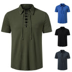 Herren Poloshirt mit modernem Schnürdesign und hochwertiger Baumwollqualität