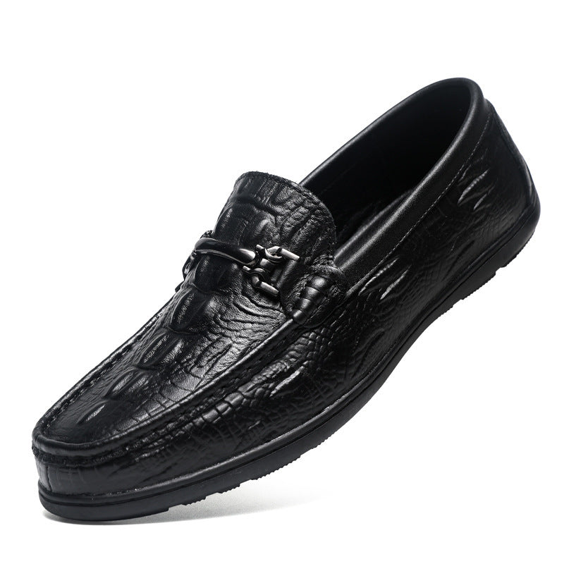Herren elegante Mokassins im modernen Krokodil-Look R&B