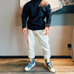 Damen Sportliche Jogginghose mit Druckknopfdetails R&B