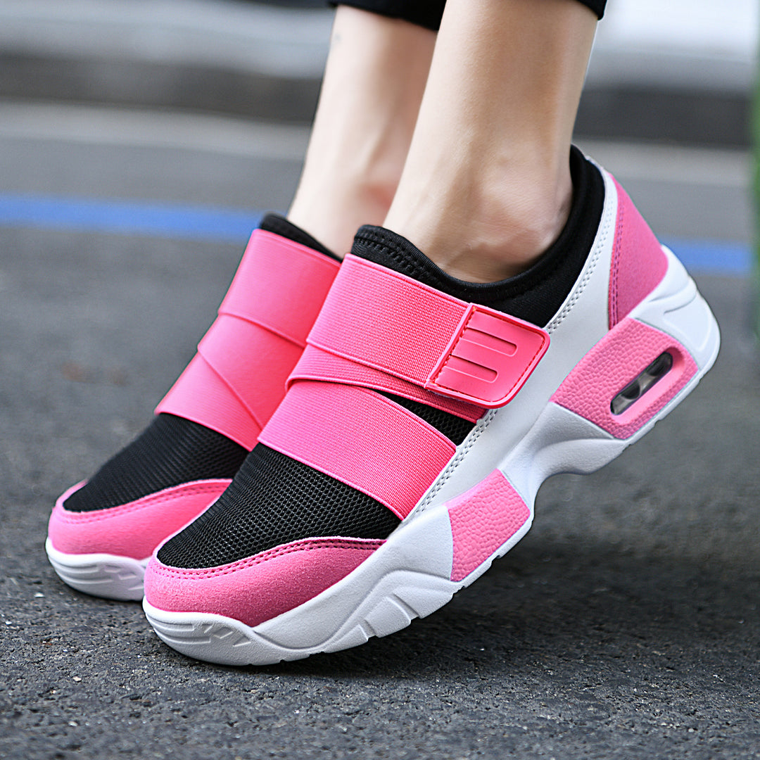 Damen Komfortable Sneakers mit elastischem Klettverschluss und atmungsaktiver Mesh-Oberfläche R&B