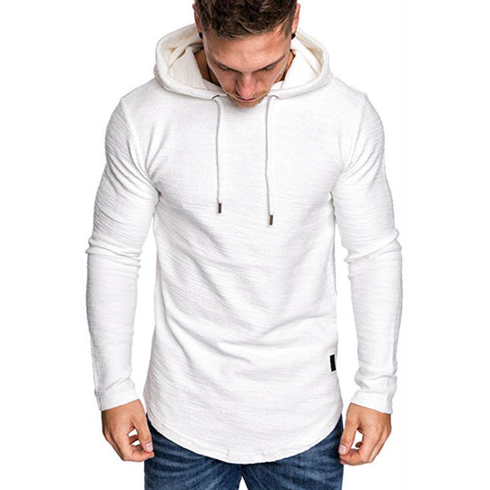 Herren longsleeve Kapuzenshirt mit strukturierter Oberfläche R&B