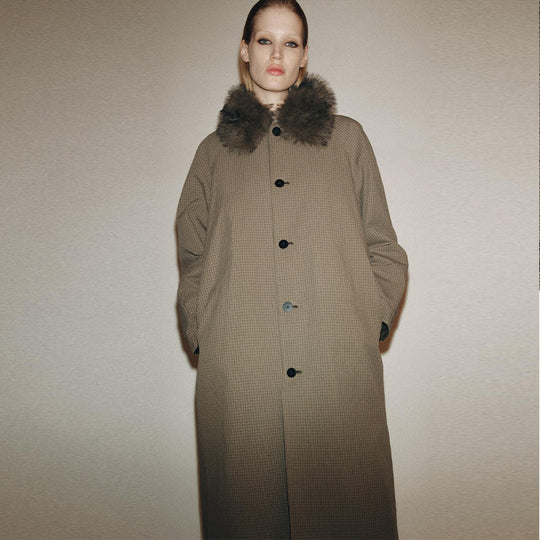 Damen Modische Manteljacke mit elegantem Kragen und Knopfverschluss R&B