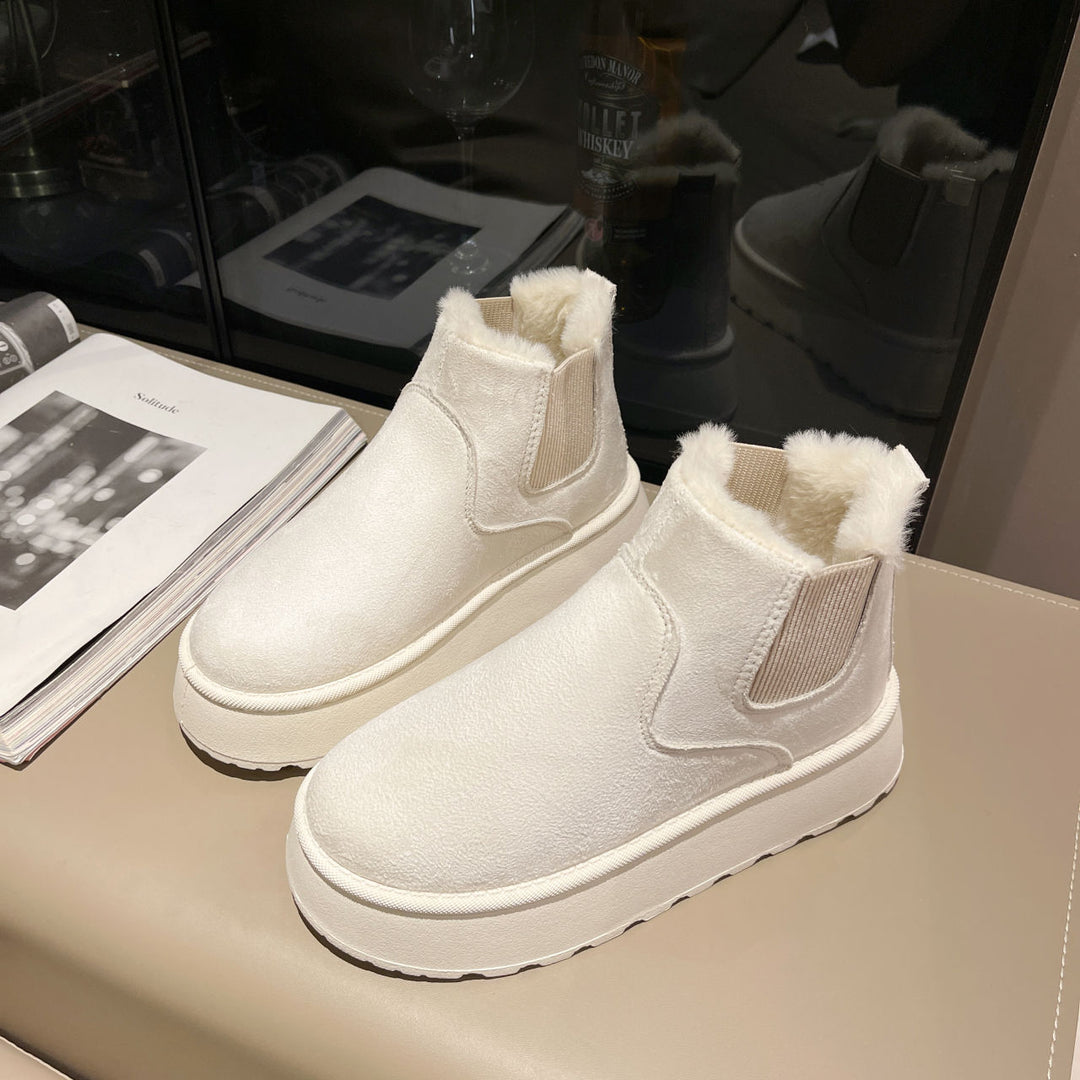 Damen Komfortable Winterboots mit Fleecefutter und elastischem Einsatz R&B