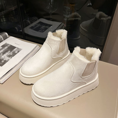 Damen Komfortable Winterboots mit Fleecefutter und elastischem Einsatz R&B