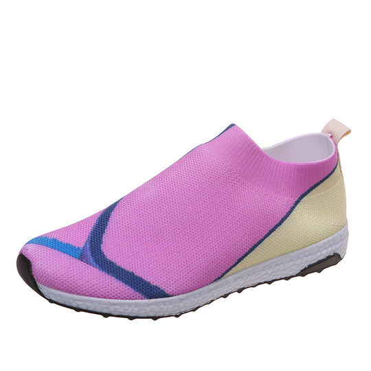 Damen Slip-On Sneakers mit atmungsaktiver Strick-Oberfläche und rutschfester Sohle R&B