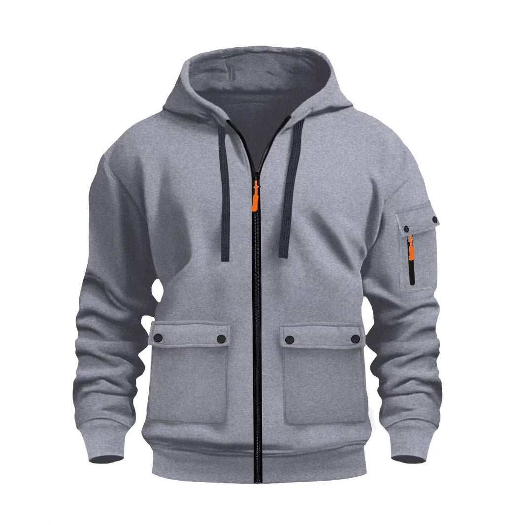 Herren funktionale Kapuzenjacke mit mehreren Taschen R&B
