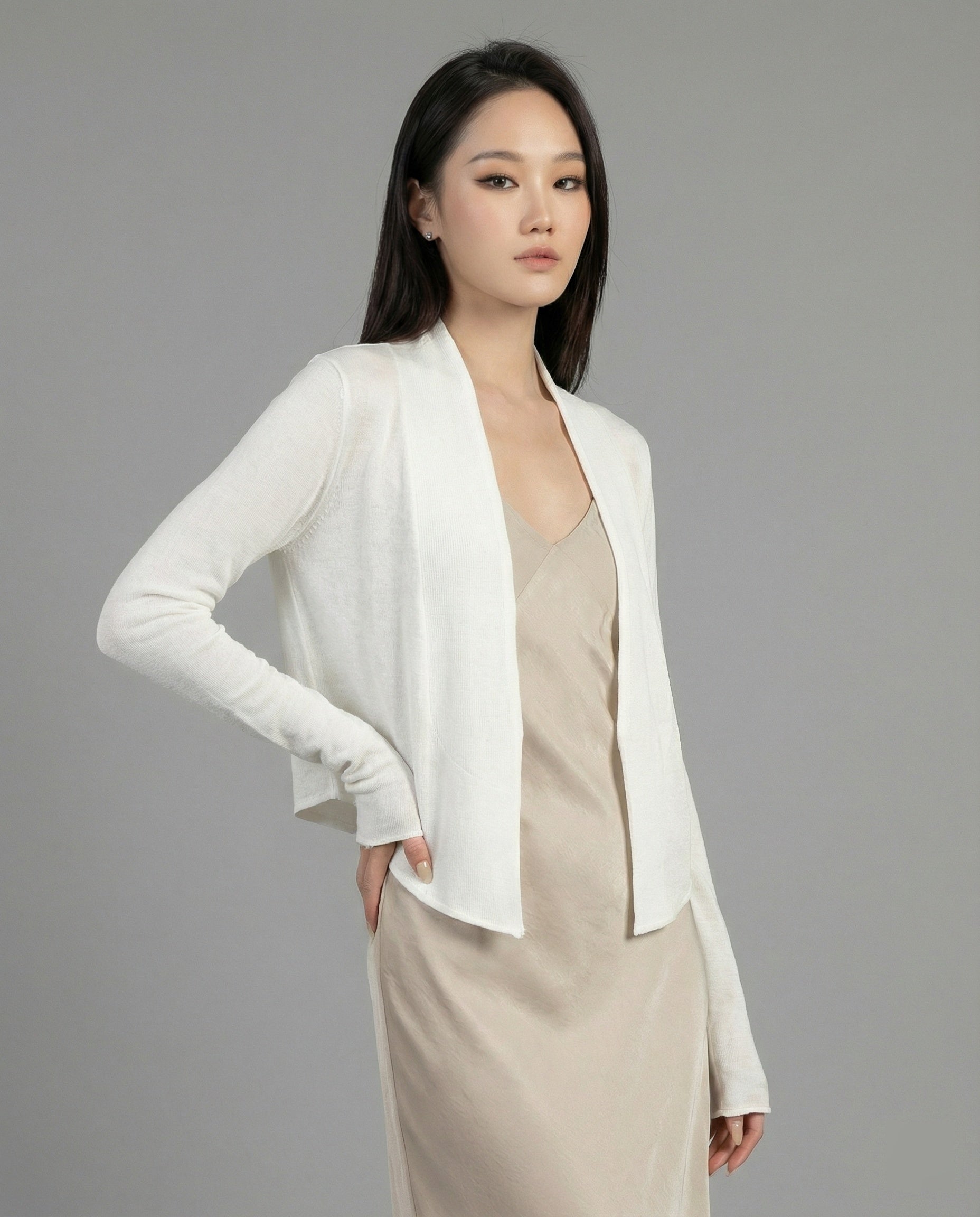 Damen Sommer Strickjacke Oversize Dünner Cardigan Lockerer Schnitt