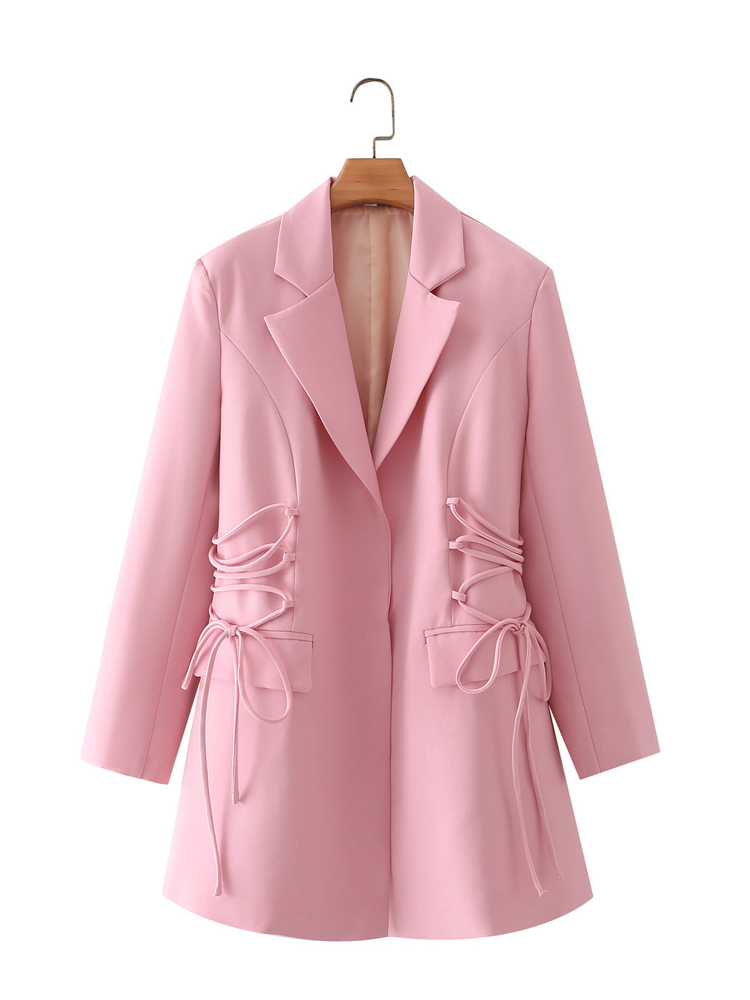 Damen modischer Blazer mit raffinierten Schnüroptiken und praktischen Taschen R&B