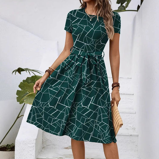 Damen Jumpsuit mit tailliertem Design und geometrischem Muster R&B