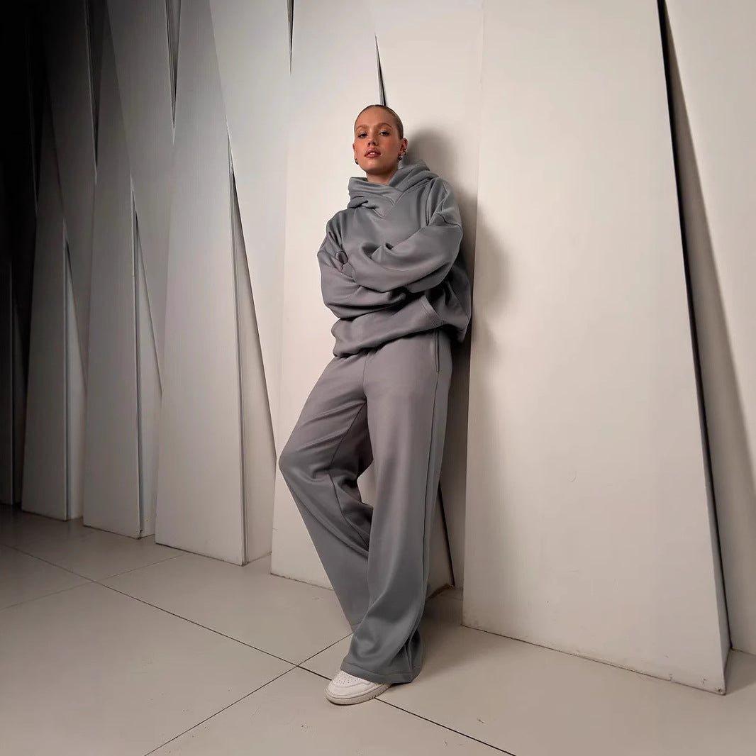 Damen lässiges Kapuzen-Set mit weitem Schnitt R&B