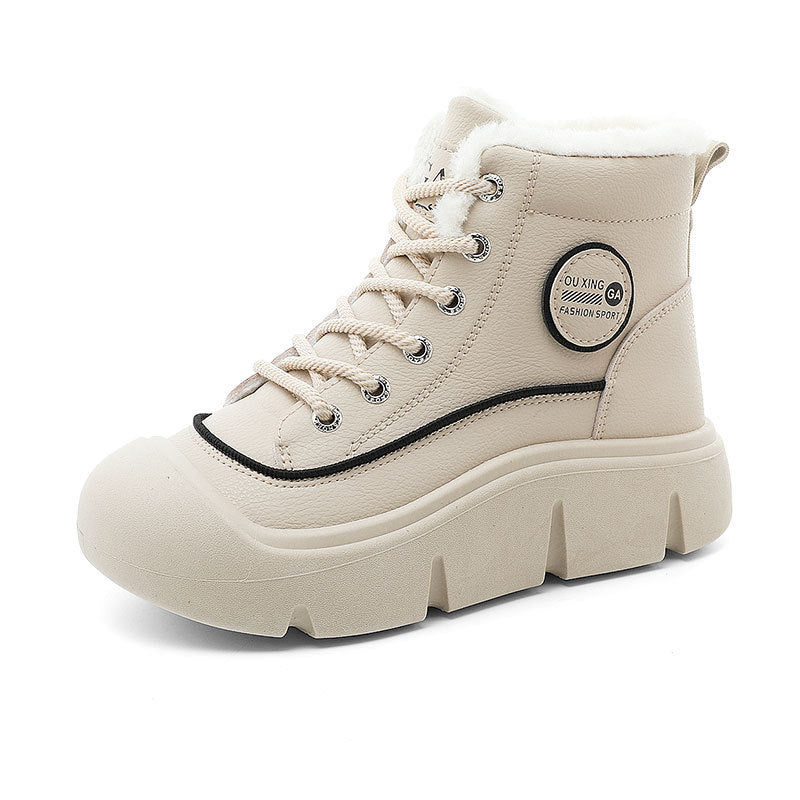 Damen warme High-Top Sneakers mit dämpfender Sohle und kuscheligem Innenfutter R&B